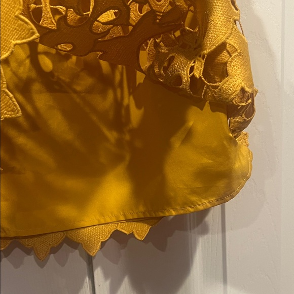 LOFT Bright Yellow Lace A-Line Skirt - Picture 4 of 8